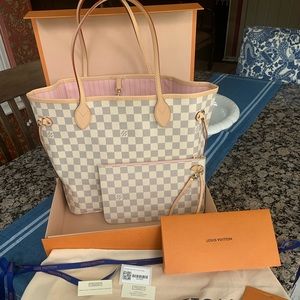 2021 Louis Vuitton Neverfull MM DA Rose Ballerine